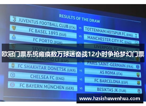 欧冠门票系统瘫痪数万球迷奋战12小时争抢梦幻门票